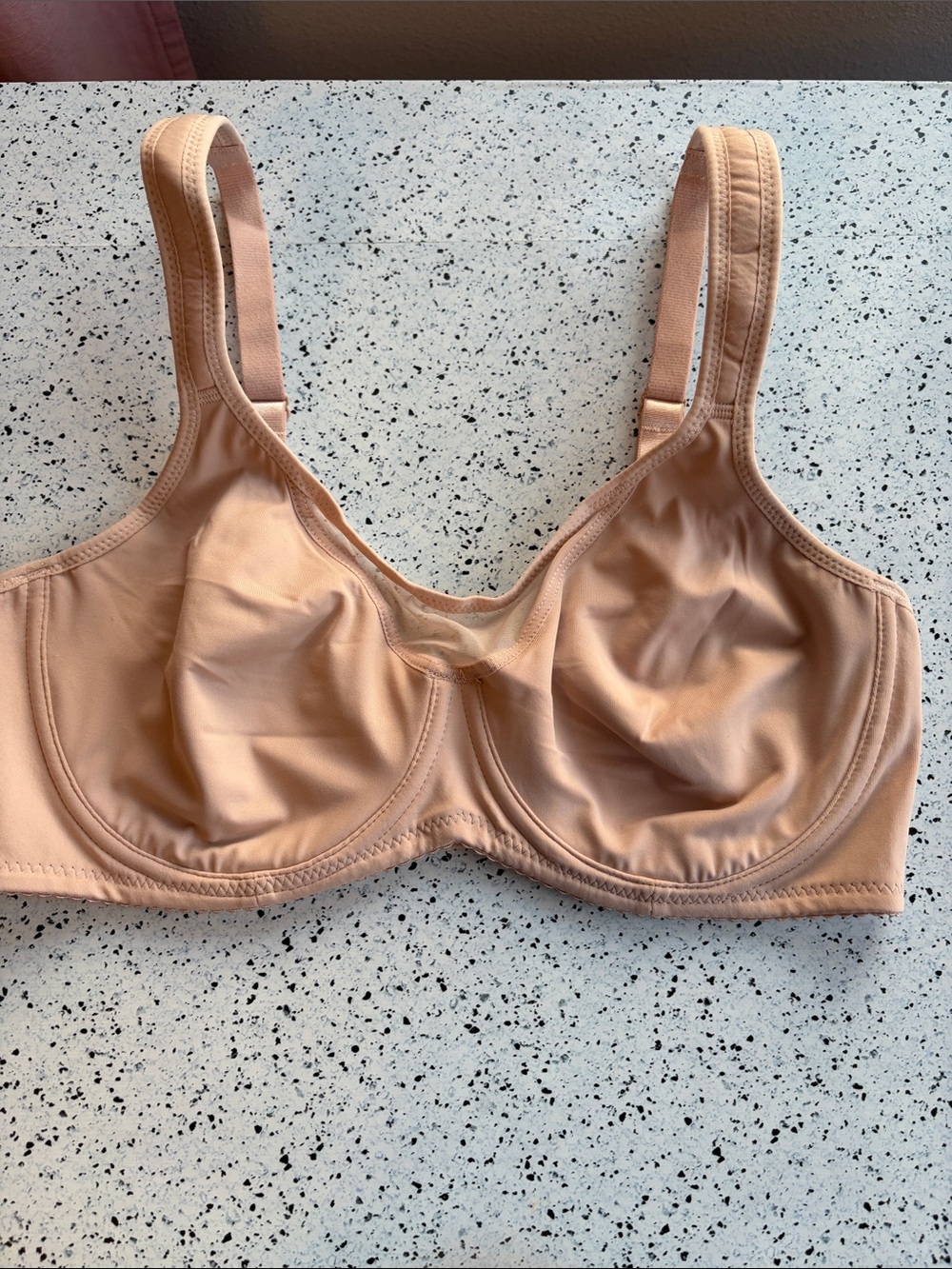 Shecurve 34C underwire no padding full coverage bra cream tan nude lined
